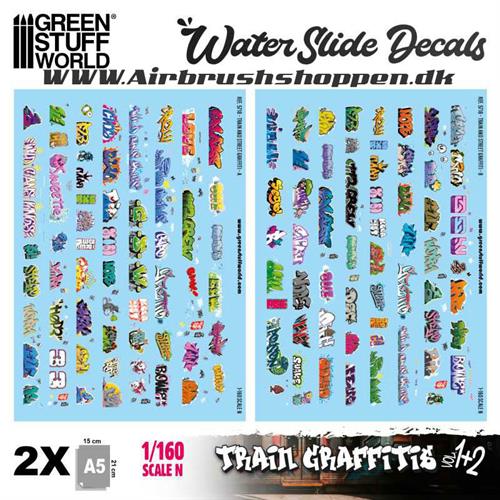 Waterslide Decals - Model railway graffiti decals 1:160 N